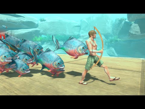 Escape from Piranhas - Animal Revolt Battle Simulator