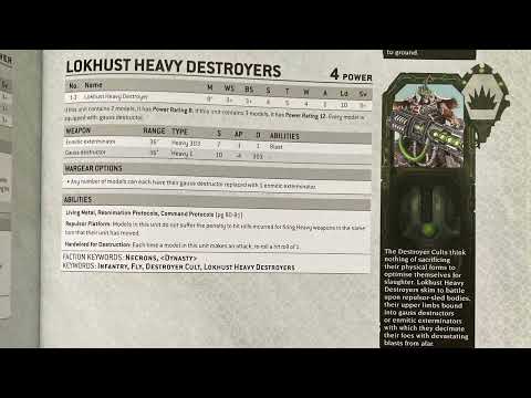 40k Necrons: Lokhust Heavy Destroyer Tactics