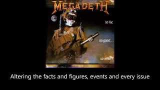 Megadeth - Hook In Mouth (Lyrics)