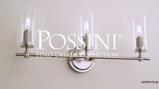 1_Watch A Video About the Possini Euro Murdock Brushed Nickel Clear Glass 3 Light Bath Light