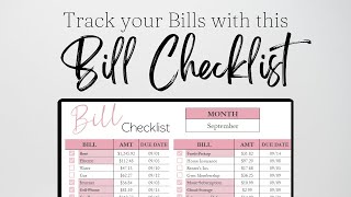 Bill Checklist Template Google Sheets and Excel Spreadsheet Monthly Bills Payment Tracker