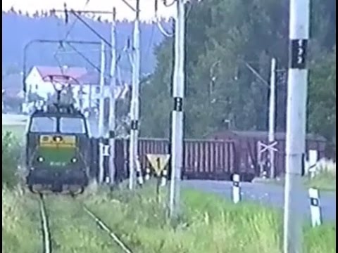 Provoz vlaků na trati č.202 v Sudoměřicích u Bechyně v roce 1999