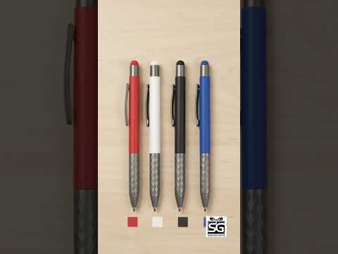 Premium 2-in-1 Stylus Ballpoint Pen with Diamond Textured Grip-Blue-6