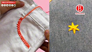 Simple overlock stitch, mend holes And 10 Sewing Stich Mending Knitting Hole Repair Episode 17
