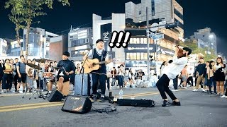 미친 바이올린 속주에 감탄사 연발하는 사람들 ㄷㄷ  - 가능동 &#39;나는나비(윤도현 밴드)&#39; 버스킹 직캠