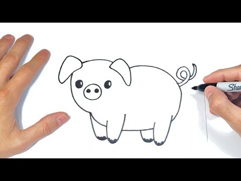 Cómo dibujar un Cerdo Paso a Paso | Dibujar Animales de la Granja