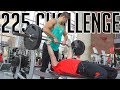 225 Bench CHALLENGE w/ D1 Football Player | How to Walk On a D1 Football Program!?