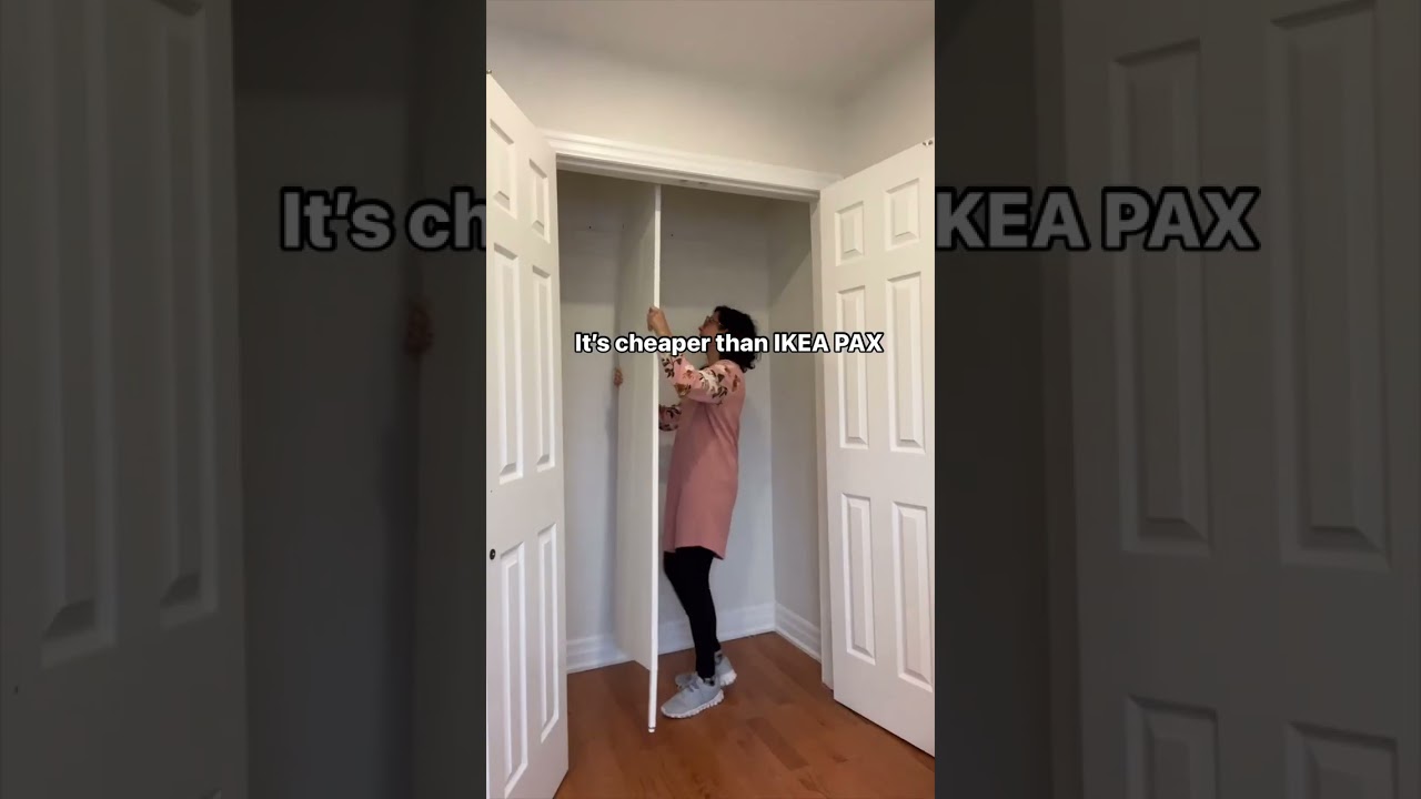 Closet makeover with IKEA AUDRAL system! We were looking for a budget solution for this storage