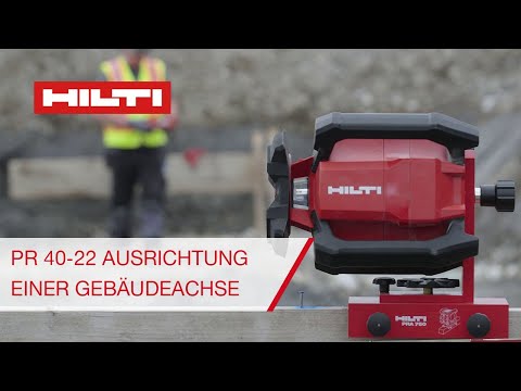 Ausrichten einer Gebäudeachse mit dem PR 40-22 - Hilti Rotationslaser Anleitung