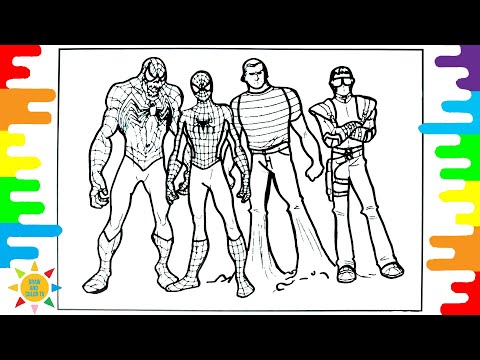 SPIDERMAN | VENOM Coloring Page | SUPERHERO vs ENEMIES | Audioscribe - Free Fall [NCS Release]