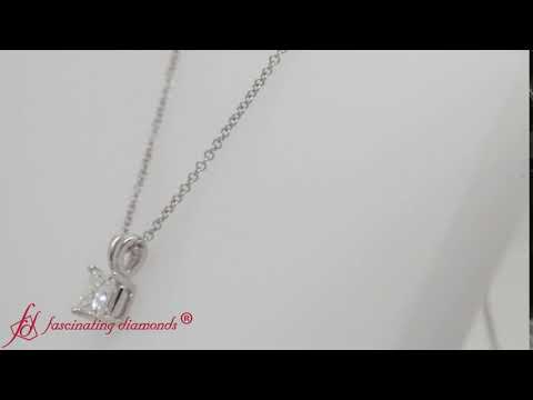 0.5 Ct  Diamond Princess Cut Solitaire Necklace In White Gold-FDPD8469PR-0.50CT