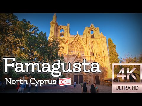 Amazing 4K walking tour around Famagusta Walled City in summer 2023!