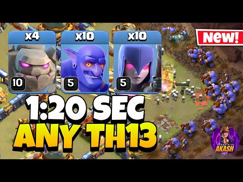 TH13 Golem Bowler Witch Attack With 10 Zap Spell | Best TH13 Attack Strategy in Clash of Clans 🔥