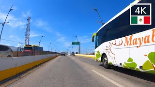 Dashcam car driving from Cancun to Playa del Carmen by