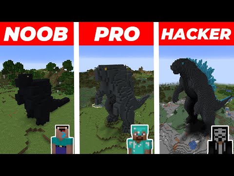 NotCyborg - Minecraft NOOB vs PRO vs hacker: Godzilla HOUSE BUILD CHALLENGE in Minecraft /Animation