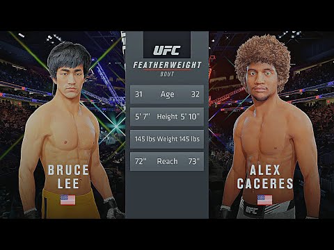 Bruce Lee Vs. Alex Caceres : UFC 4 Gameplay (Legendary Difficulty) (AI Vs AI) (PS5)