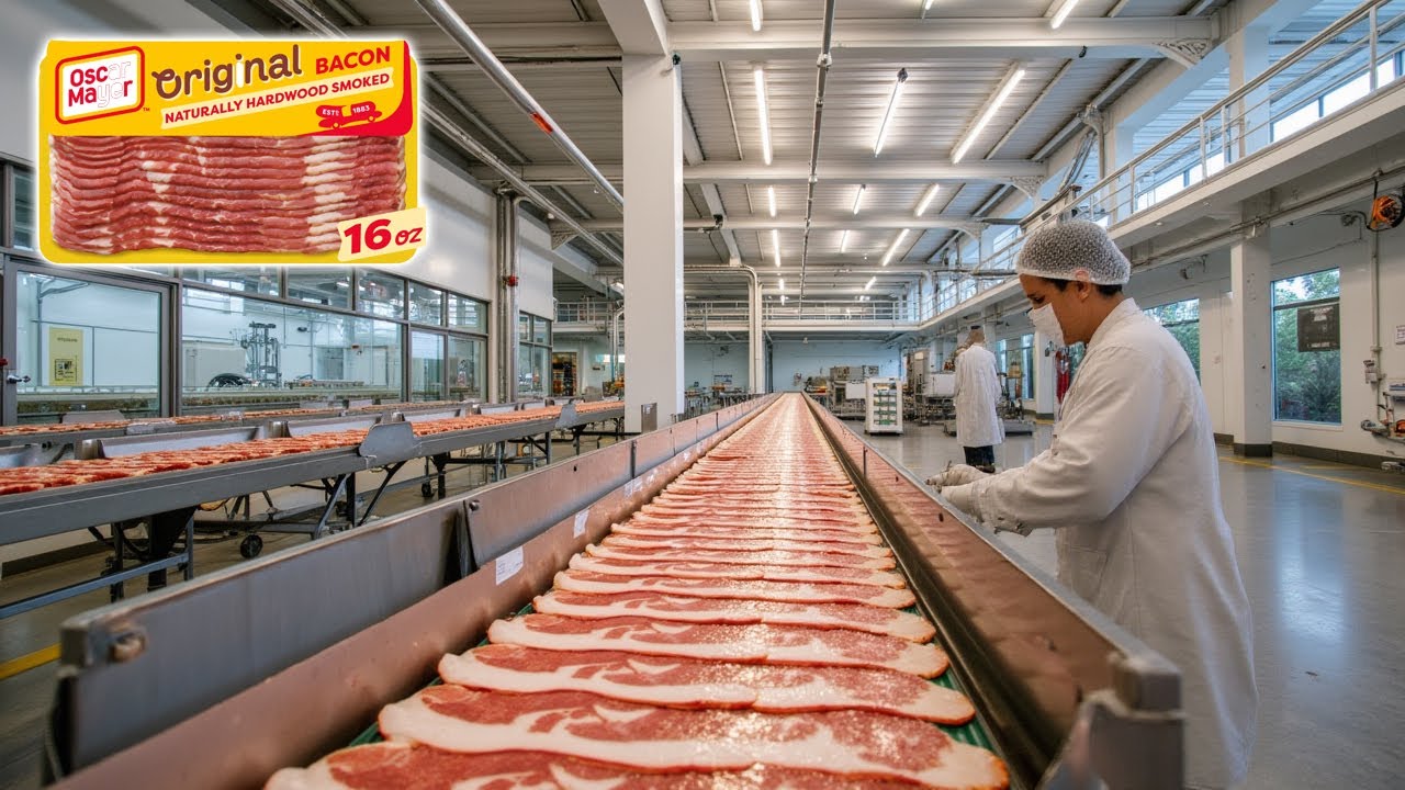 How BACON 🥓 Is Made in Factories | The Process of Making Smoked Pork