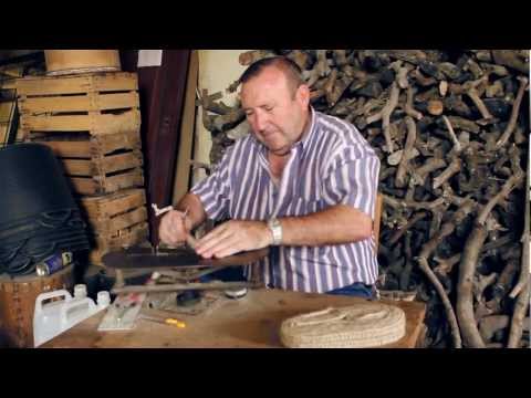 Making the traditional soles of the espadrilles (Alpargatas) in Northen Spain