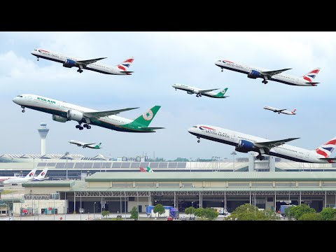 ✈️🇲🇾1 HOUR KUALA LUMPUR Airport Plane Spotting + Aircraft & Flight Route Information Subtitles [KUL]