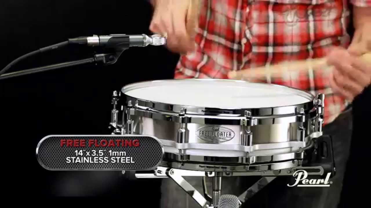 Pearl Free Floater 14x3.5" Snare Drum - Stainless Steel