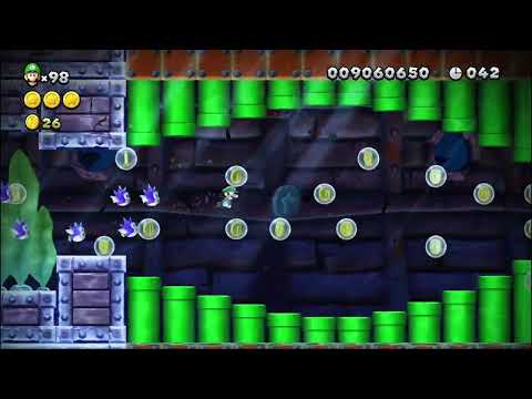 New Super Luigi U Deluxe // Superstar Road-3 // Star Coin Deep Dive // 3-Star-Coin Walkthrough
