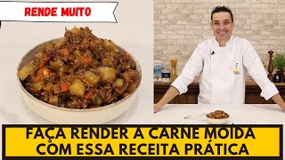 CARNE MOÍDA COM BATATA E LEGUMES