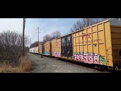 NS K53 northbound by Washington Street on 3-13-25 with great K5LA horn on NS 5816!