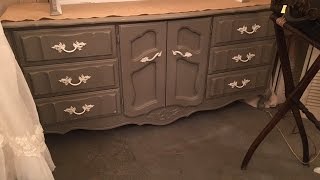 $25 Thrift Store French Provincial dresser Makeover. From Junk to a jewel in about an hour.
