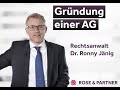 AG Gründen Ablauf Dokumente Kosten Vorteile Gründung Aktiengesellschaft