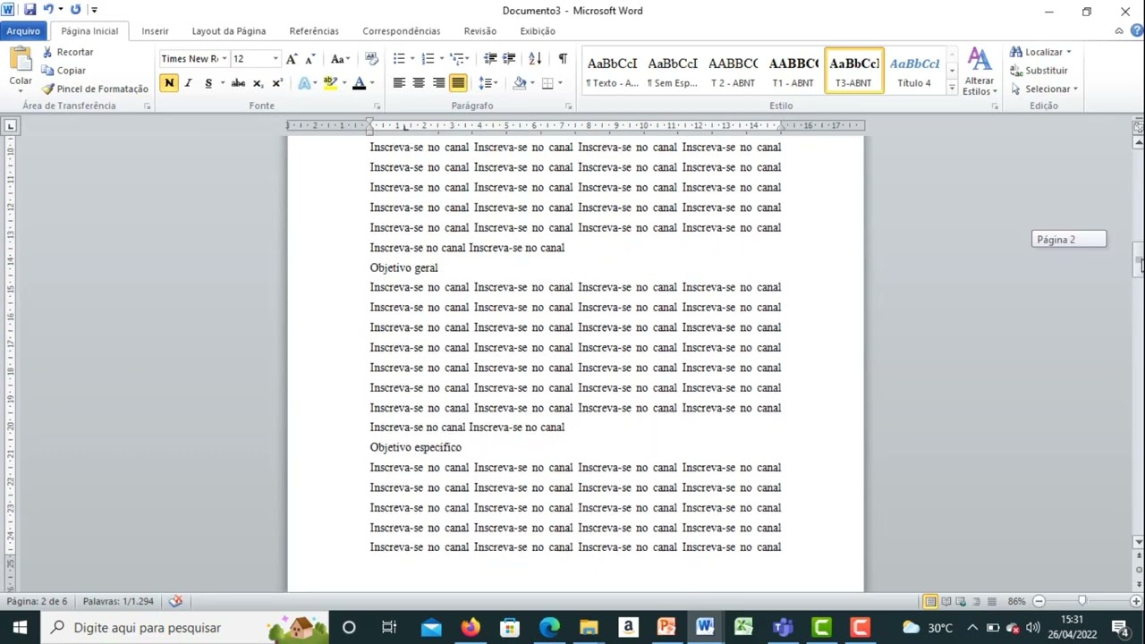 FORMATAÇÃO DE TÍTULOS - ABNT  2022