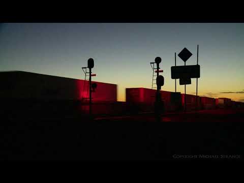 7MP5 Freight Train With Shipping Containers At Twilight (27/3/2021) - PoathTV Australian Railways