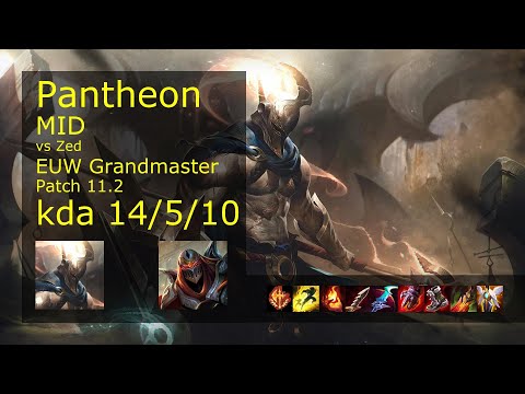 Pantheon Mid vs Zed - EUW Grandmaster 14/5/10 Patch 11.2 Gameplay
