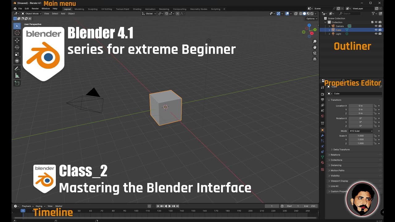 Class:2 | Mastering the Blender Interface: A Beginner's Guide (2024 Tutorial)