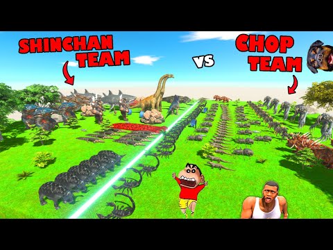 SHINCHAN TEAM vs CHOP TEAM of $5000 in Animal Revolt Battle Simulator with FRANKLIN x GTA 5