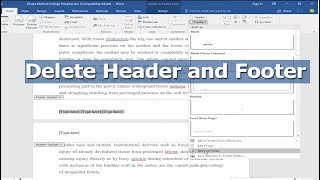 How to Delete Header and Footer in Microsoft Word 2017