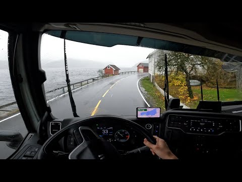 POV Driving Iveco Sway570 – Rainy country road Fv460 - Norway