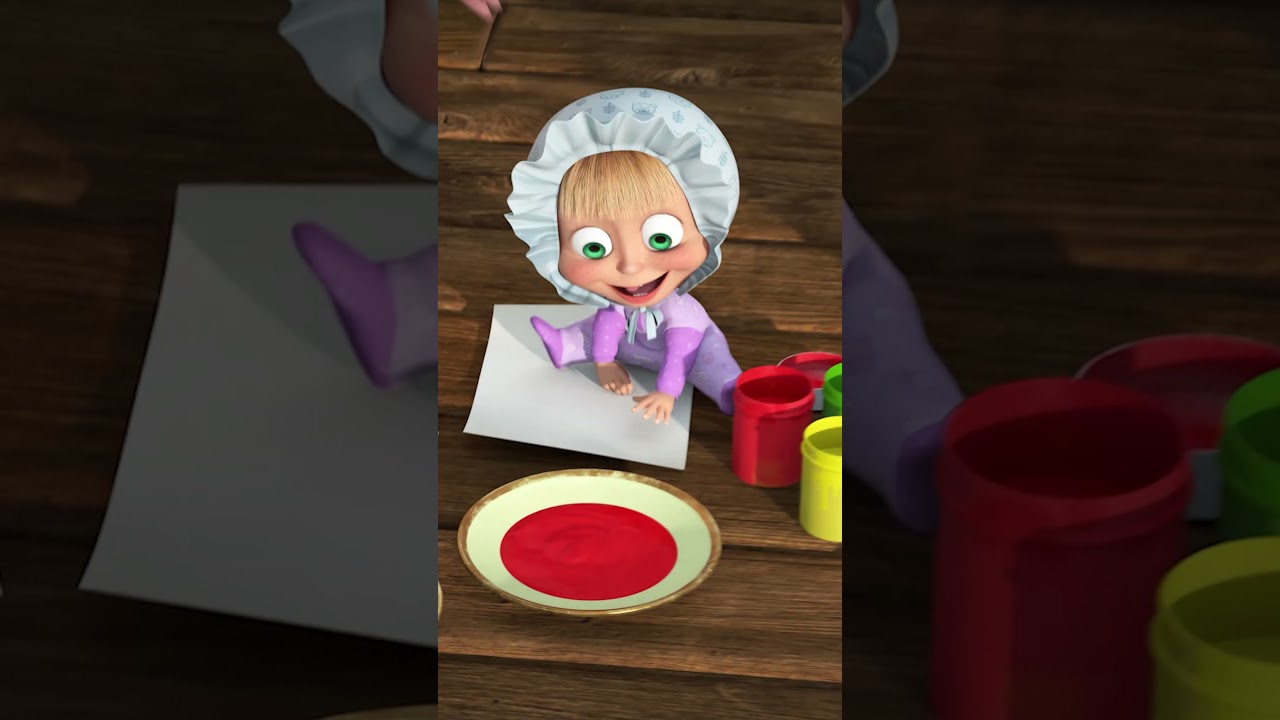 👶 ¡La nena es una artista!🎨  #Shorts #mashabear #niños #animación #mashaoso2024