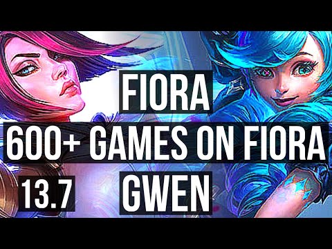 FIORA vs GWEN (TOP) | 3/0/3, 600+ games, 800K mastery | KR Challenger | 13.7