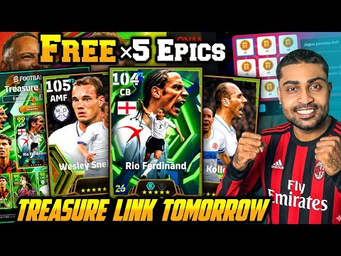 Free Rio Ferdinand & 4 Free Epics + Treasure Link Tomorrow In EFootball 26🔥|How To Scan QR Code