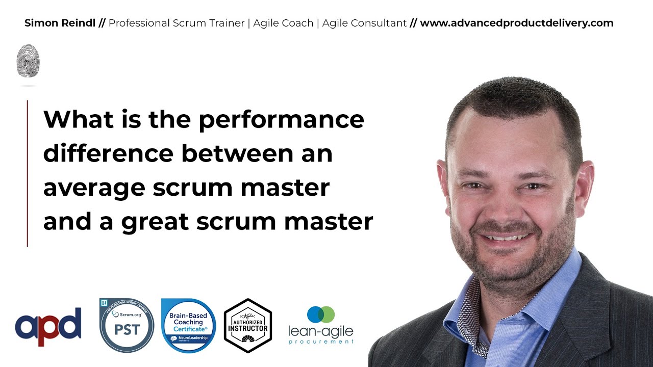 What is the performance difference between an average scrum master and a great scrum master?