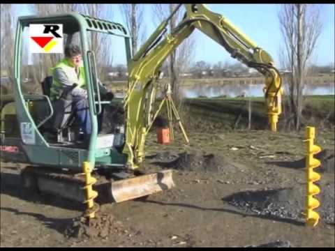 TRH 304 - Tarière hydraulique RABAUD - Spéciale MINI PELLE jusqu'à 4T, vrille Ø250mm à dents spire 6 mm_3