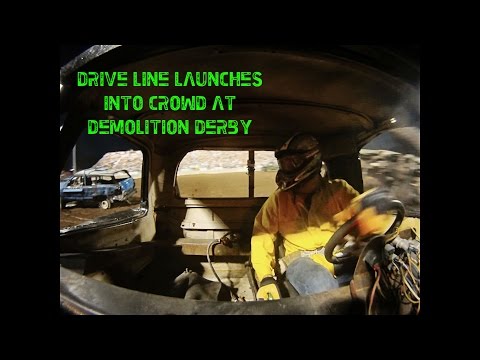 Driveline LAUNCHES into crowd at Demolition Derby **GO PRO FOOTAGE**