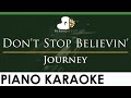 Journey - Don't Stop Believin' - LOWER Key (Piano Karaoke Instrumental)