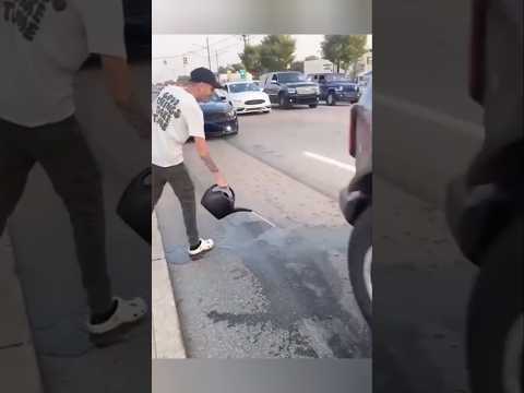 This boy jammed the car at the wrong time.