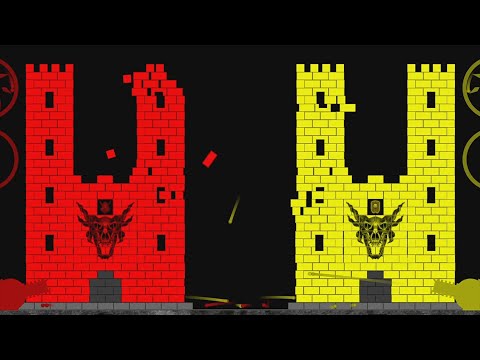 Castle Destruction Marble Race in ALgodoo ☆ The War Day #134-135 (with Location Selection)