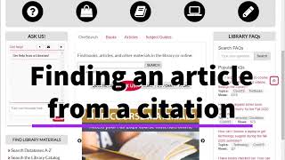 Finding the Full-Text Article from a Citation