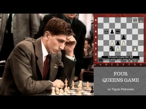 Bobby Fischer's amazing FOUR QUEENS Chess Game against "Iron Tiger" Tigran Petrosian! 1959