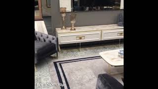 2020 Model Gloria Luxury Beyaz Salon Takımı - Evtalya İnegöl Mobilya