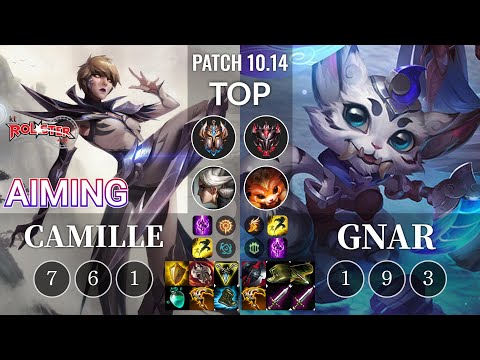 KT Aiming Camille vs Gnar Top - KR Patch 10.14