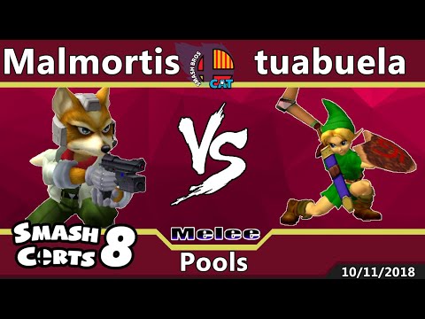 SmashCorts #8 - SSBM Singles - Malmortis (Fox) vs tuabuela (Young Link) - Pools